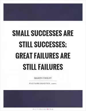 Small successes are still successes; great failures are still failures Picture Quote #1