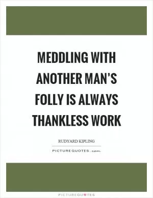 Meddling with another man’s folly is always thankless work Picture Quote #1
