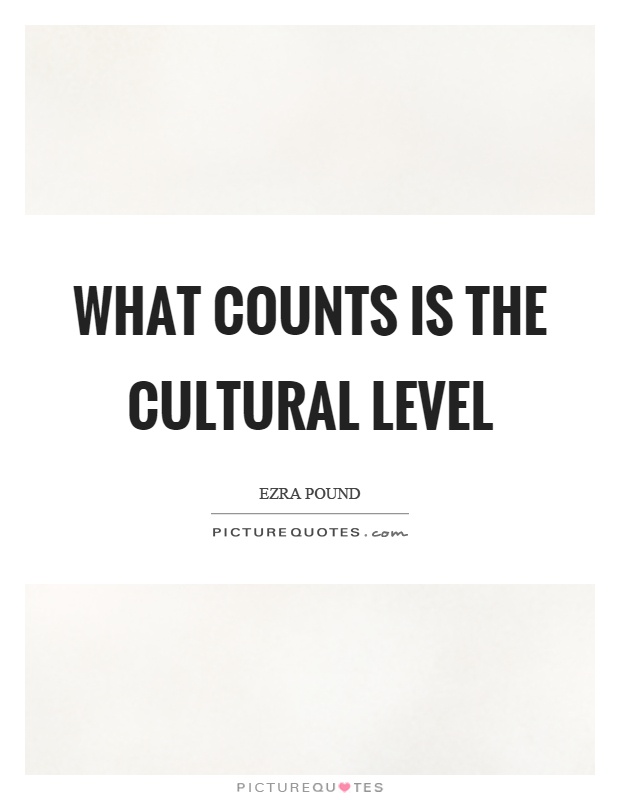 What counts is the cultural level Picture Quote #1