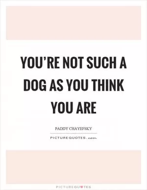 You’re not such a dog as you think you are Picture Quote #1