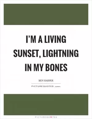 I’m a living sunset, lightning in my bones Picture Quote #1