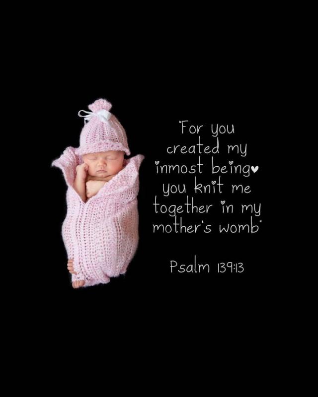 For you created my inmost being; you knit me together in my mother’s womb Picture Quote #1