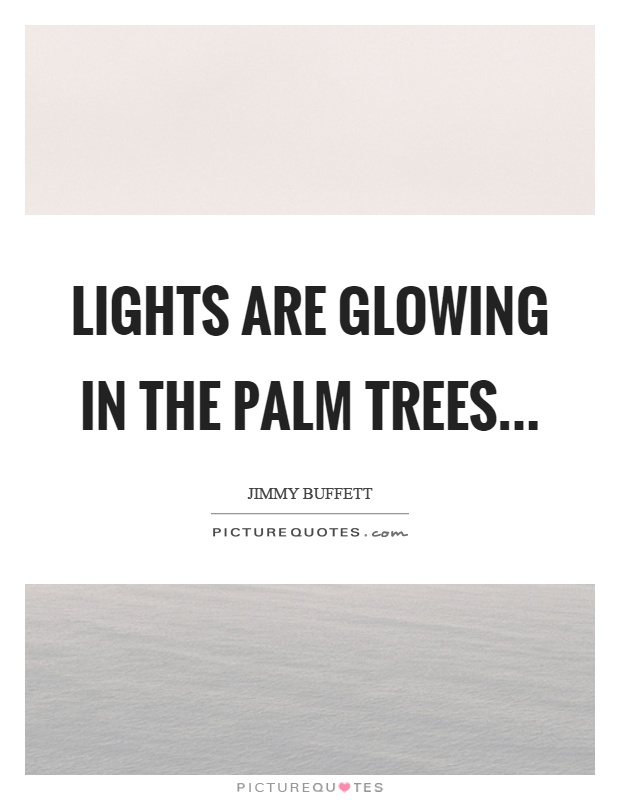 Lights are glowing in the palm trees Picture Quote #1