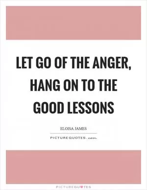 Let go of the anger, hang on to the good lessons Picture Quote #1
