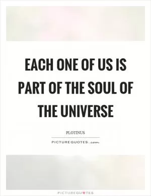 Each one of us is part of the soul of the universe Picture Quote #1