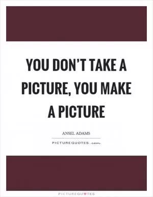 You don’t take a picture, you make a picture Picture Quote #1