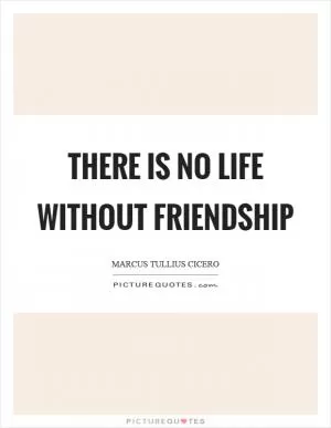 There is no life without friendship Picture Quote #1