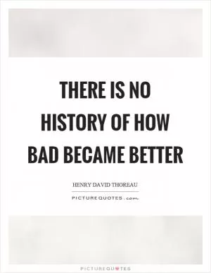 There is no history of how bad became better Picture Quote #1