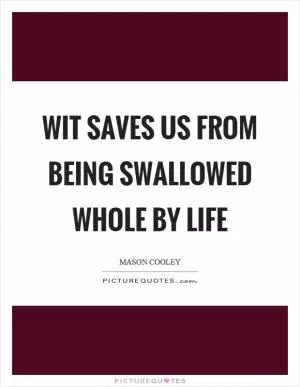 Wit saves us from being swallowed whole by life Picture Quote #1