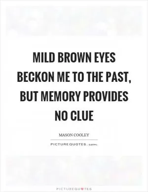 Mild brown eyes beckon me to the past, but memory provides no clue Picture Quote #1