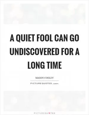 A quiet fool can go undiscovered for a long time Picture Quote #1