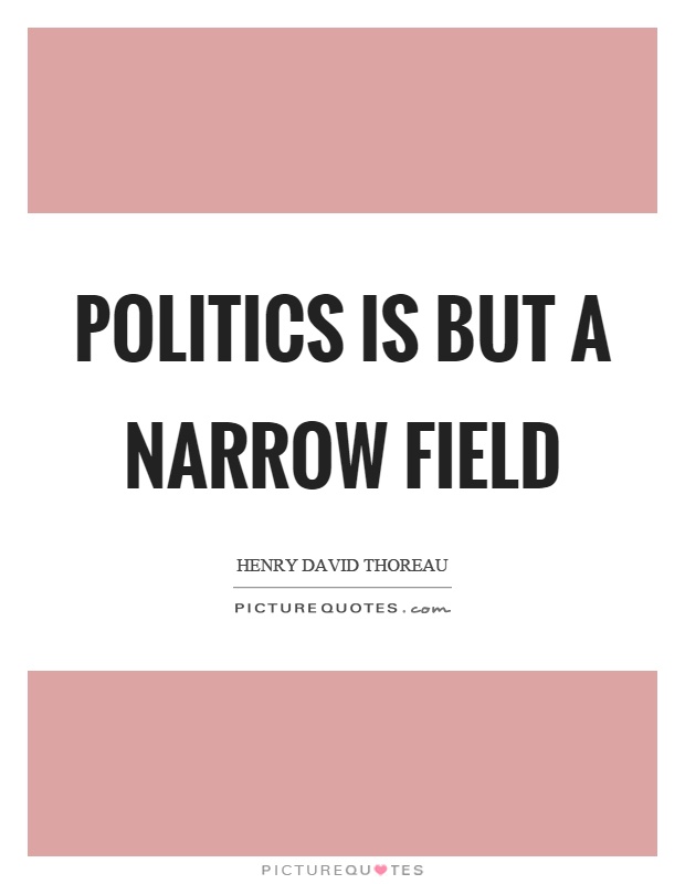 Politics is but a narrow field Picture Quote #1