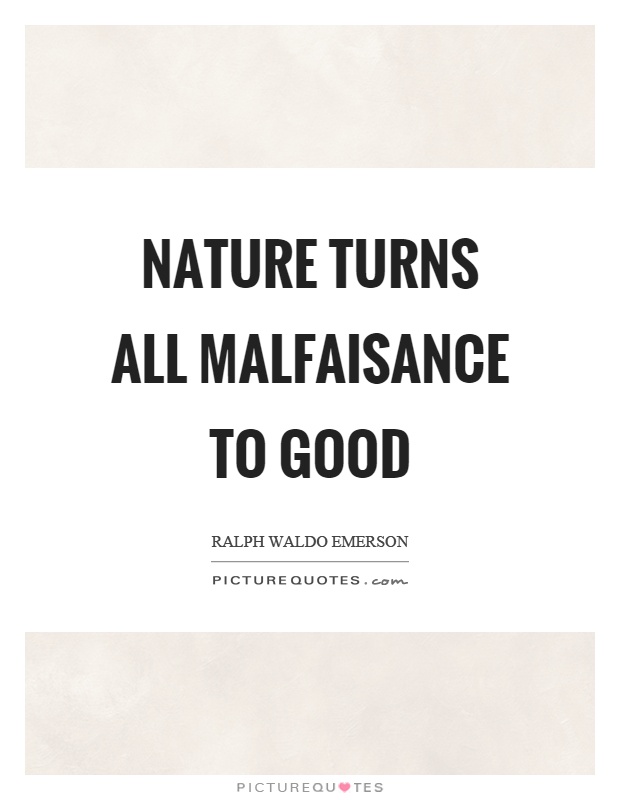 Nature turns all malfaisance to good Picture Quote #1