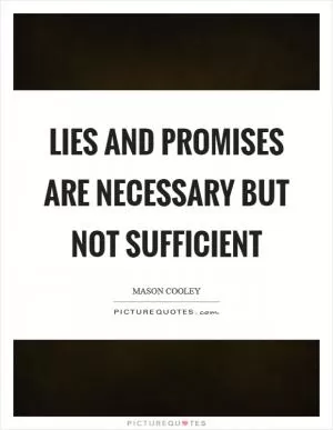 Lies and promises are necessary but not sufficient Picture Quote #1