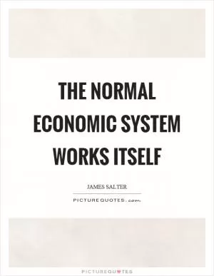 The normal economic system works itself Picture Quote #1