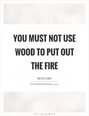 You must not use wood to put out the fire Picture Quote #1