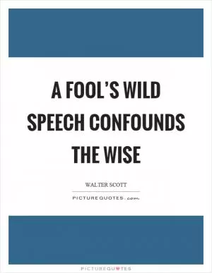 A fool’s wild speech confounds the wise Picture Quote #1