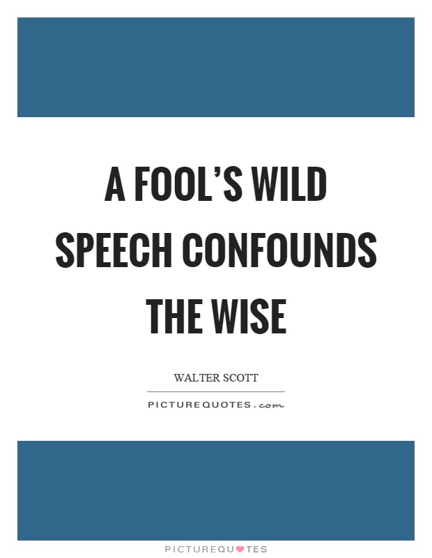 A fool's wild speech confounds the wise Picture Quote #1