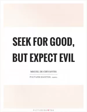 Seek for good, but expect evil Picture Quote #1