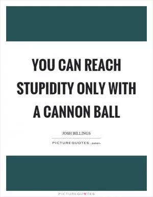 You can reach stupidity only with a cannon ball Picture Quote #1
