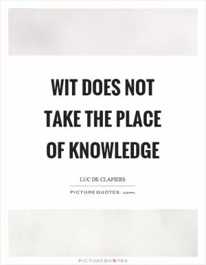 Wit does not take the place of knowledge Picture Quote #1