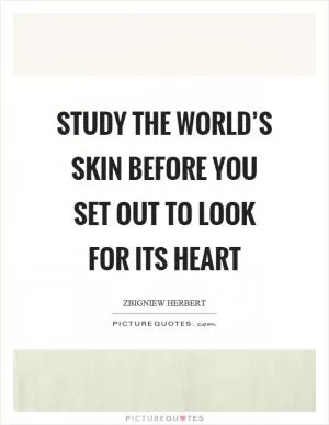 Study the world’s skin before you set out to look for its heart Picture Quote #1