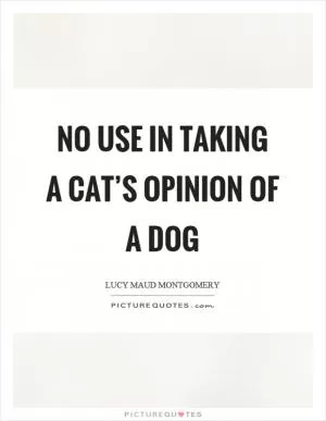No use in taking a cat’s opinion of a dog Picture Quote #1