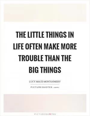 The little things in life often make more trouble than the big things Picture Quote #1