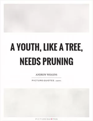 A youth, like a tree, needs pruning Picture Quote #1