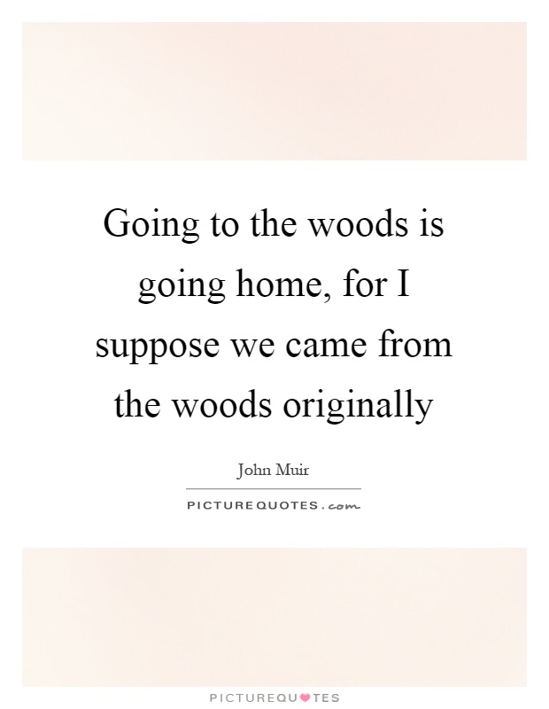 Going to the woods is going home, for I suppose we came from the woods originally Picture Quote #1