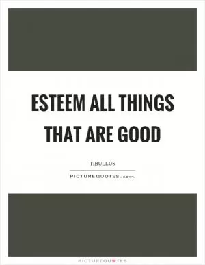 Esteem all things that are good Picture Quote #1