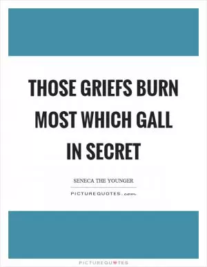 Those griefs burn most which gall in secret Picture Quote #1
