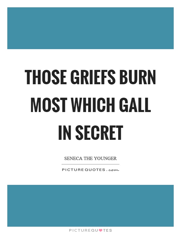 Those griefs burn most which gall in secret Picture Quote #1