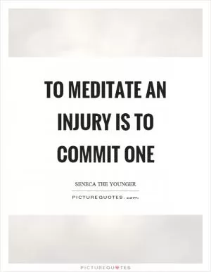 To meditate an injury is to commit one Picture Quote #1