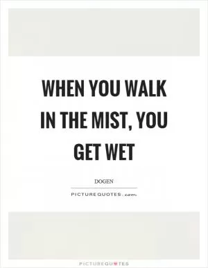 When you walk in the mist, you get wet Picture Quote #1