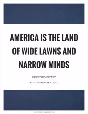America is the land of wide lawns and narrow minds Picture Quote #1