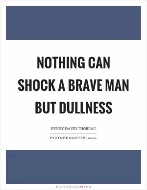 Nothing can shock a brave man but dullness Picture Quote #1