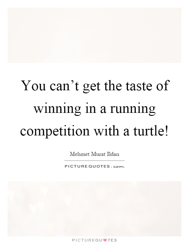 You can't get the taste of winning in a running competition with a turtle! Picture Quote #1