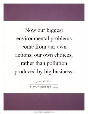 Now our biggest environmental problems come from our own actions, our own choices, rather than pollution produced by big business Picture Quote #1