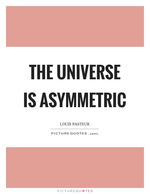 The universe is asymmetric Picture Quote #1