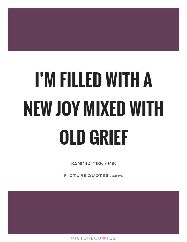 I'm filled with a new joy mixed with old grief Picture Quote #1