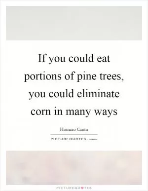 If you could eat portions of pine trees, you could eliminate corn in many ways Picture Quote #1