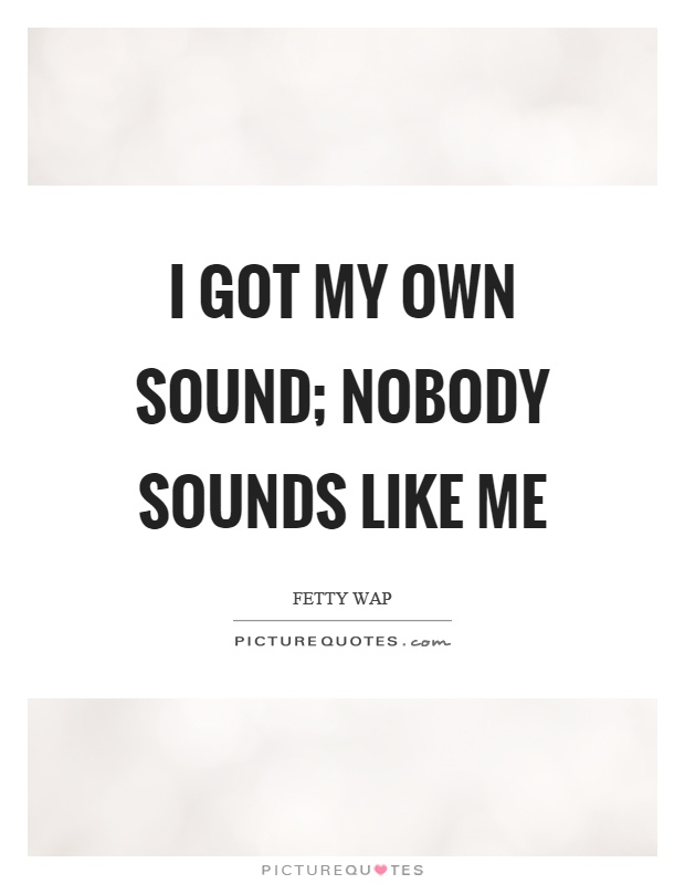 I got my own sound; nobody sounds like me Picture Quote #1