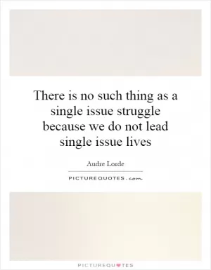 There is no such thing as a single issue struggle because we do not lead single issue lives Picture Quote #1