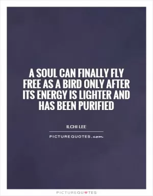 A soul can finally fly free as a bird only after its energy is lighter and has been purified Picture Quote #1