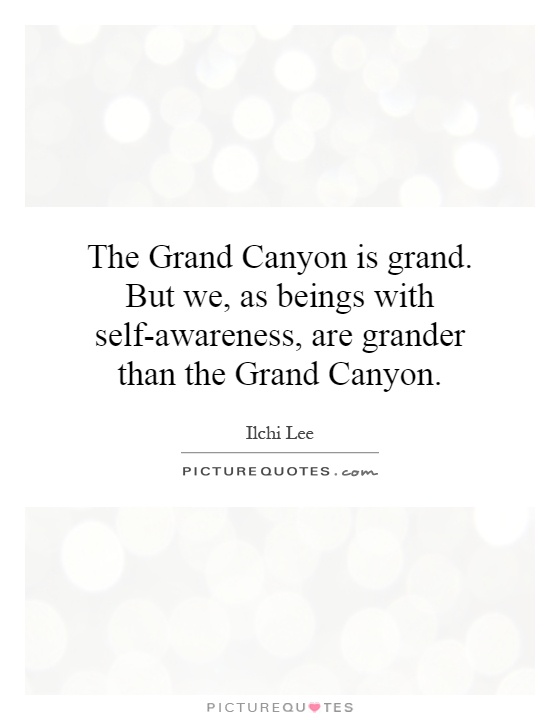 The Grand Canyon is grand. But we, as beings with self-awareness, are grander than the Grand Canyon Picture Quote #1