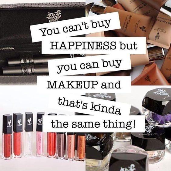 You can't buy happiness but you can buy makeup and that's kinda the same thing! Picture Quote #1