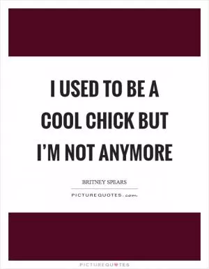 I used to be a cool chick but I’m not anymore Picture Quote #1