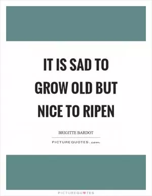 It is sad to grow old but nice to ripen Picture Quote #1