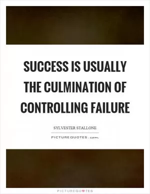 Success is usually the culmination of controlling failure Picture Quote #1